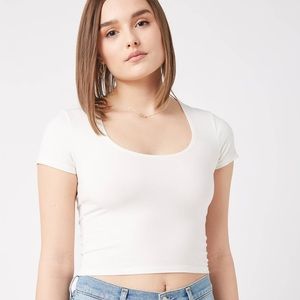 Groceries Apparel Organic Off White crop t-shirt